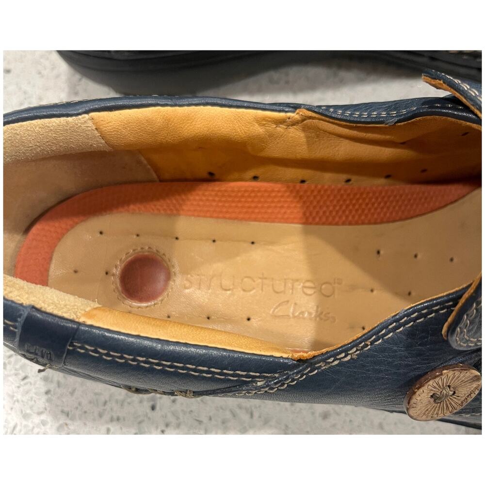 Clarks, Unstructured Navy Leather Un-Loop Slip-On… - image 6